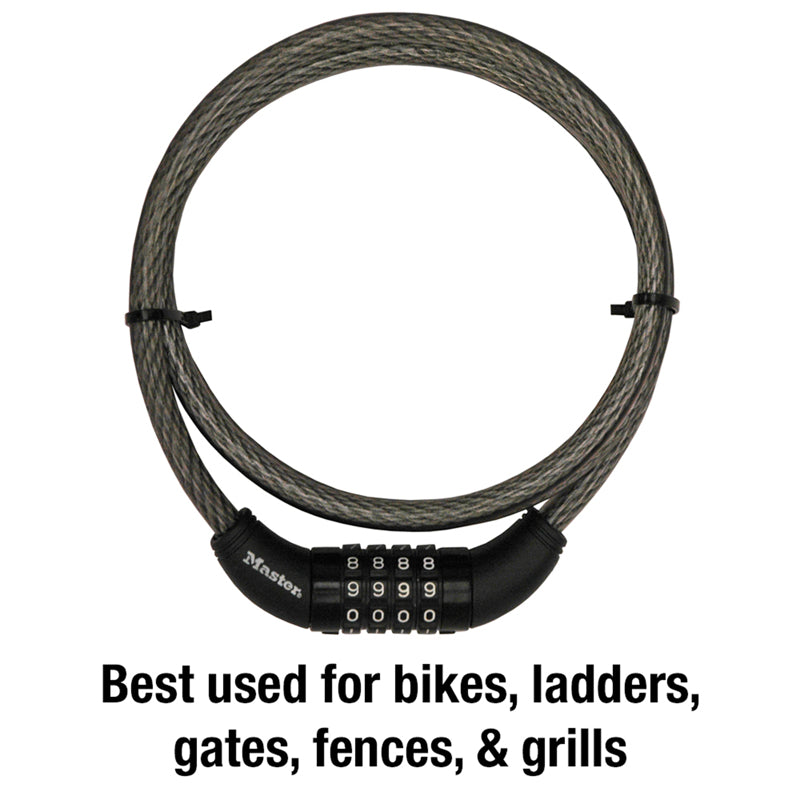Master Lock 3/8 in. D X 60 in. L Vinyl Coated Steel Locking Cable