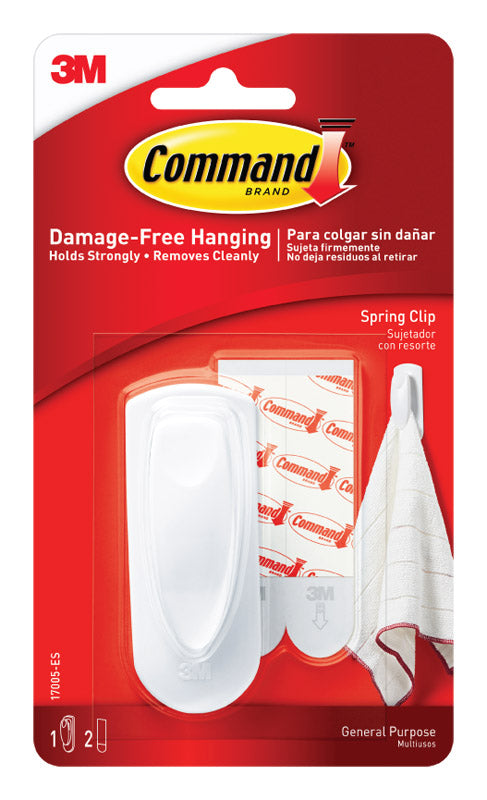 3M Command Medium Plastic Spring Clip 3 in. L