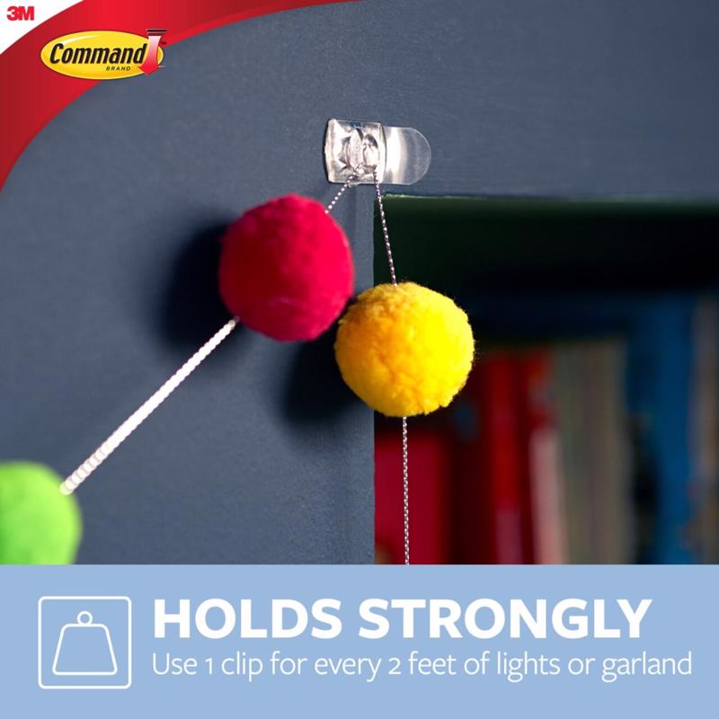 3M Command Small Plastic Light Clips 0.75 in. L 20 pk