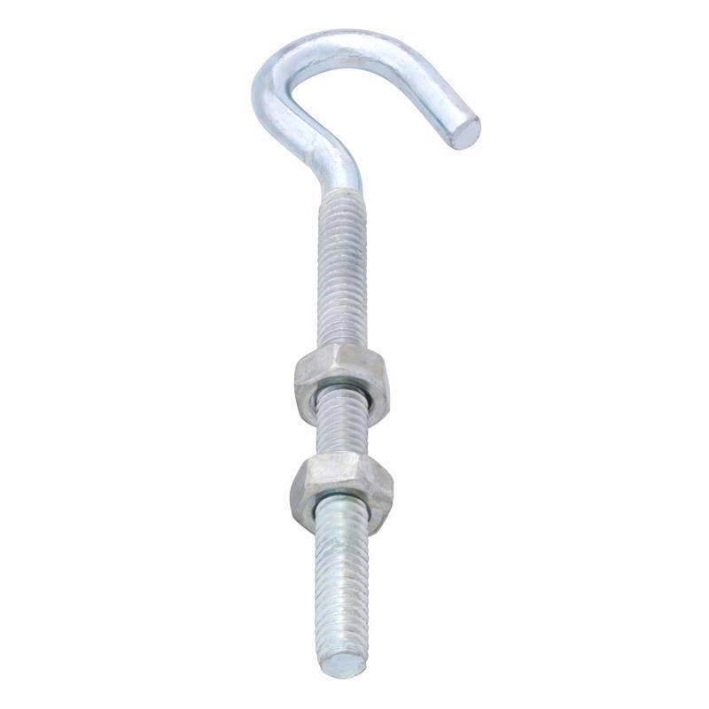 Hampton Small Zinc-Plated Silver Steel 4 in. L Clothesline Bolt Hook 80 lb