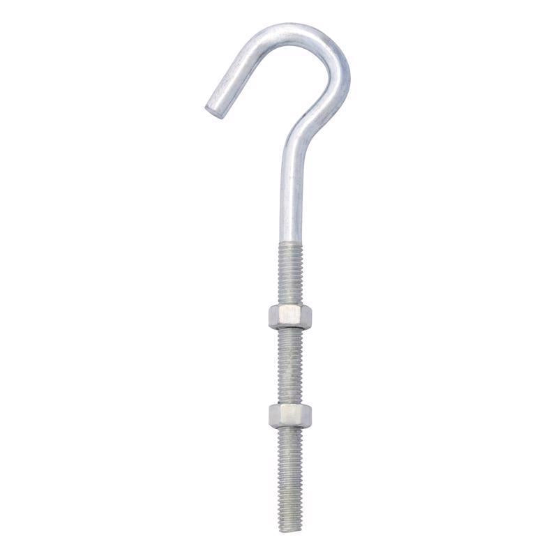 Hampton Medium Zinc-Plated Silver Steel 7.25 in. L Clothesline Bolt Hook 240 lb