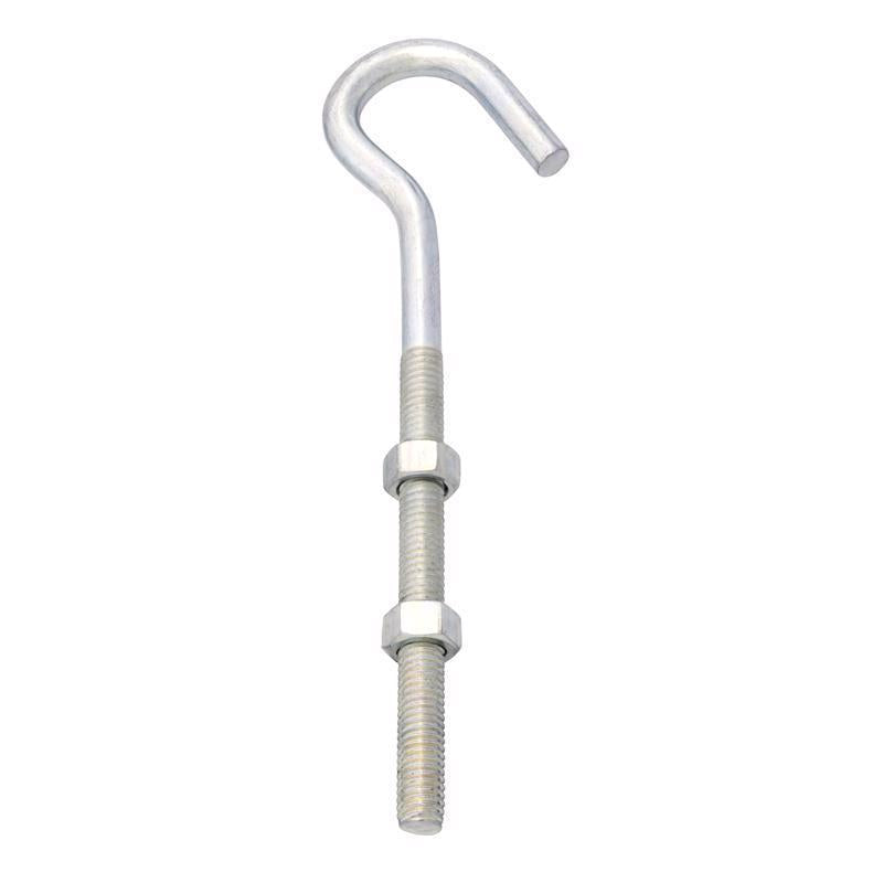Hampton Medium Zinc-Plated Silver Steel 7.25 in. L Clothesline Bolt Hook 240 lb