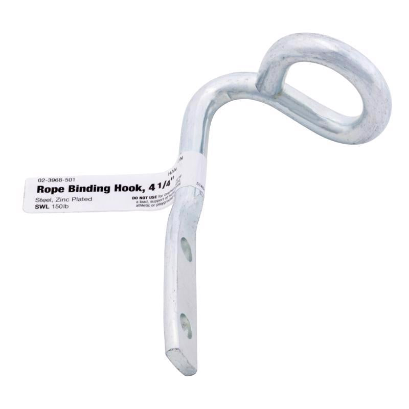 Hampton Small Zinc-Plated Silver Steel 4.125 in. L Rope Binding Hook 150 lb