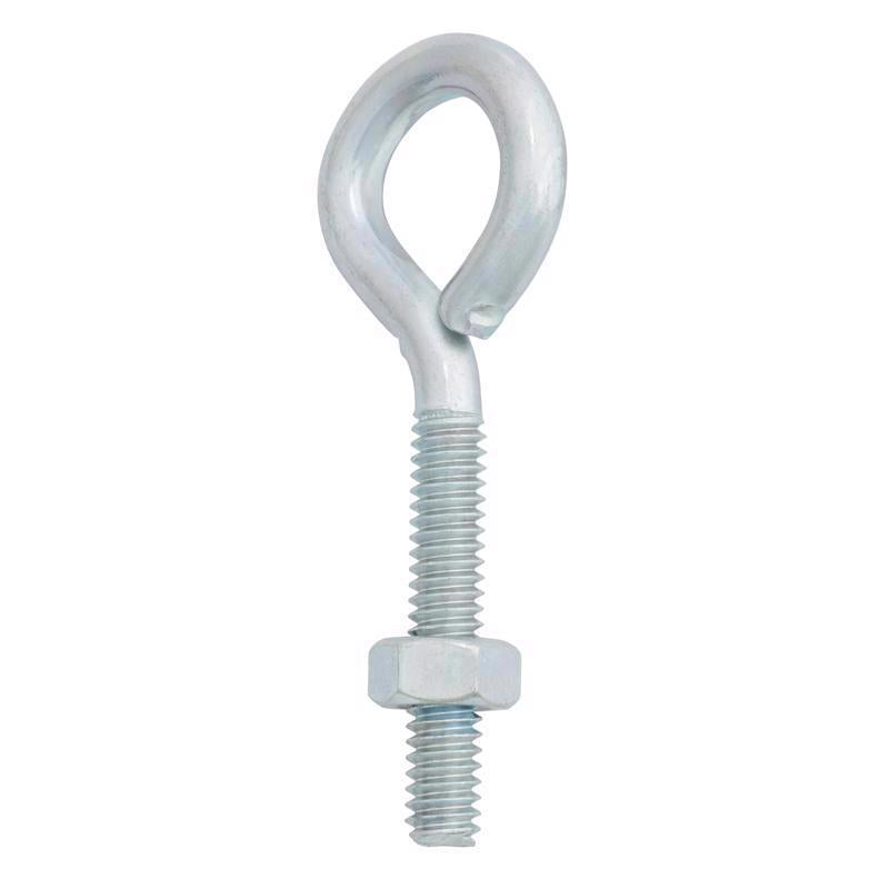 Hampton 1/4 in. X 2-5/8 in. L Zinc-Plated Steel Eyebolt Nut Included