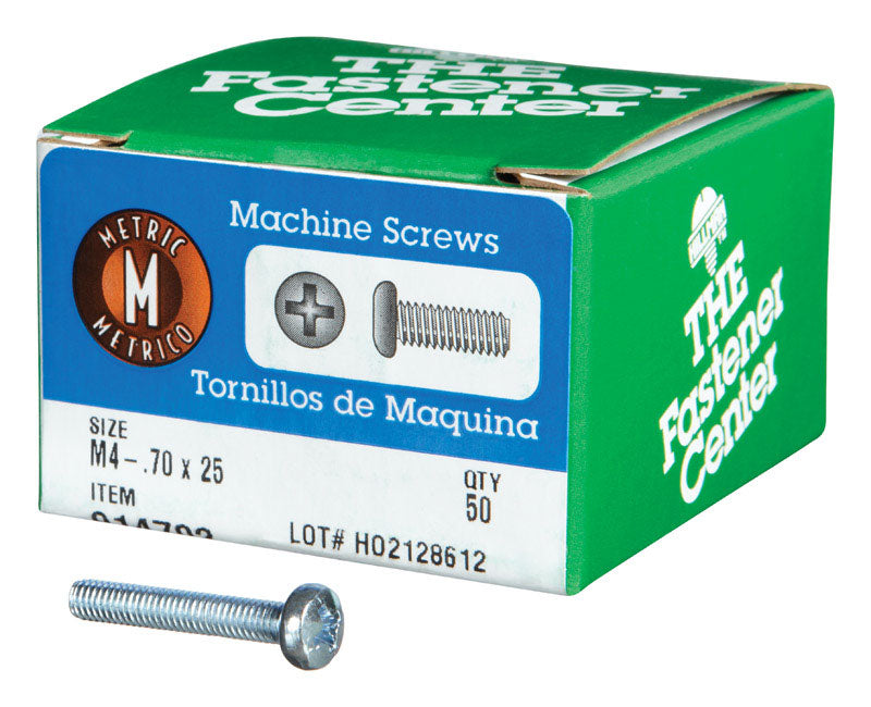 HILLMAN M4-0.7 Ga. X 25 mm L Phillips Pan Head Zinc-Plated Steel Metric Machine Screws