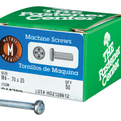 HILLMAN M4-0.7 Ga. X 25 mm L Phillips Pan Head Zinc-Plated Steel Metric Machine Screws