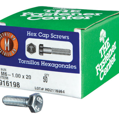 HILLMAN M6-1.00 mm D X 20 mm L Heat Treated Steel Hex Head Cap Screw