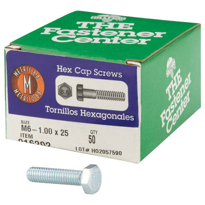 HILLMAN M6-1.00 mm D X 25 mm L Heat Treated Steel Hex Head Cap Screw