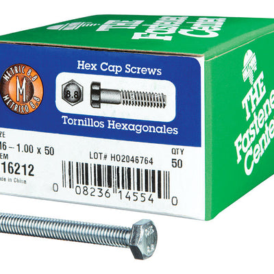 HILLMAN M6-1.00 mm D X 50 mm L Heat Treated Steel Hex Head Cap Screw