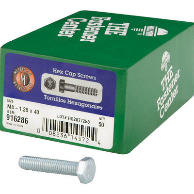 HILLMAN M8-1.25 mm D X 40 mm L Heat Treated Steel Hex Head Cap Screw