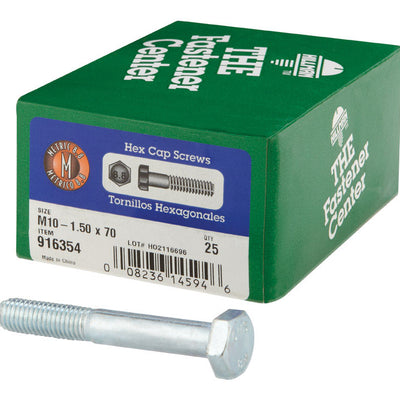 HILLMAN M10-1.50 mm D X 70 mm L Heat Treated Zinc Steel Hex Head Cap Screw