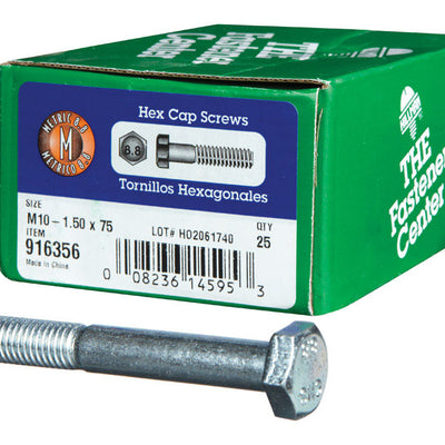 HILLMAN M10-1.50 mm D X 75 mm L Heat Treated Zinc Steel Hex Head Cap Screw