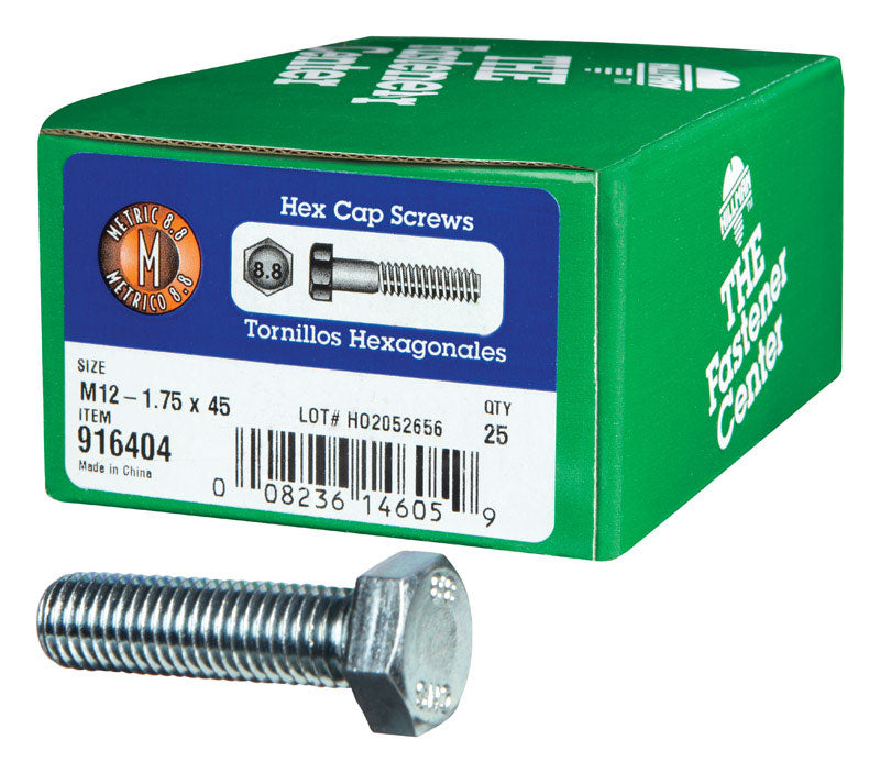 HILLMAN M12-1.75 mm D X 45 mm L Heat Treated Zinc Steel Hex Head Cap Screw