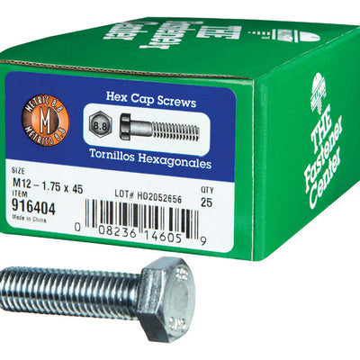 HILLMAN M12-1.75 mm D X 45 mm L Heat Treated Zinc Steel Hex Head Cap Screw