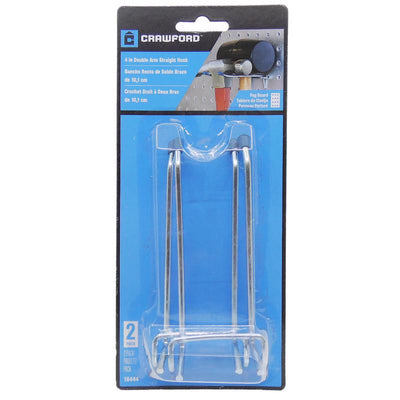 Crawford Zinc Plated Silver Steel 4 in. Peg Hooks 2 pk