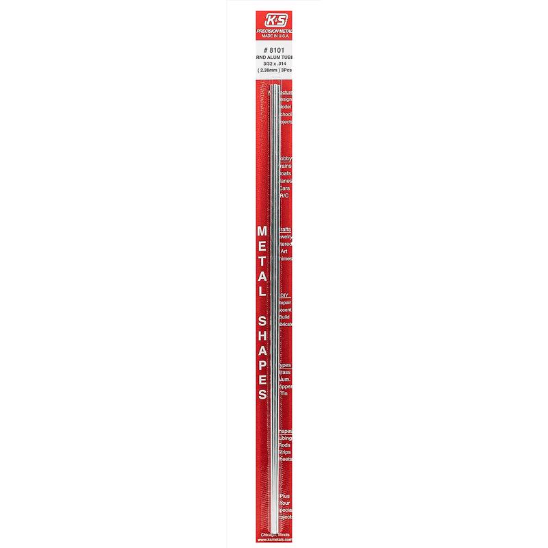 K&S 3/32 in. D X 1 ft. L Round Aluminum Tube