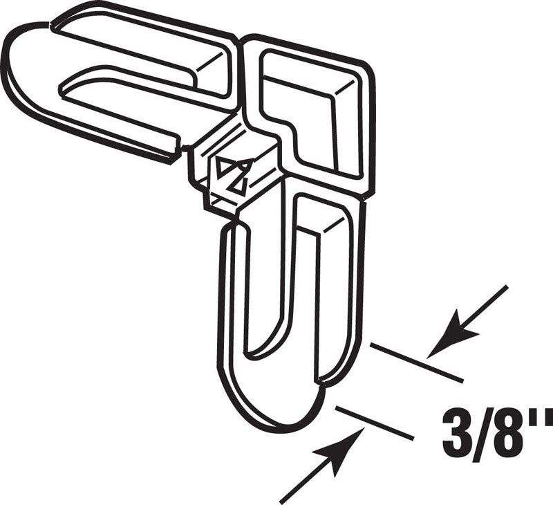 Prime-Line Gray Plastic 3/8 in. W X 3/4 in. L Screen Frame Corner