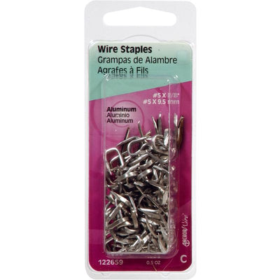 HILLMAN Anchor Wire No. 5 X 3/8 in. L Silver Aluminum Double Point Tacks