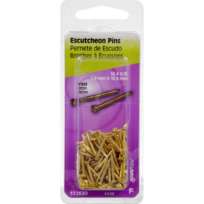 HILLMAN Anchor Wire 16 Ga. X 5/8 in. L Brass Escutcheon Pins 2 oz