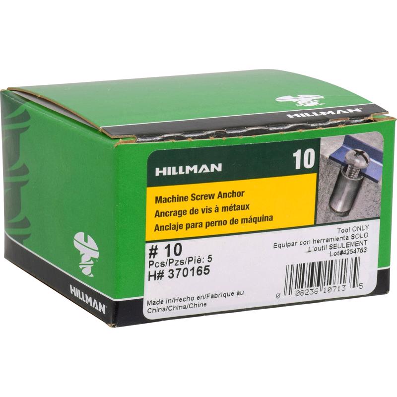 HILLMAN 0.36 in. D X 3.5 in. L Carbon Steel Round Head Setting Tool Machine Screw Anchor