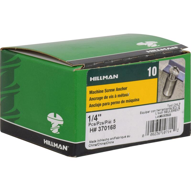 HILLMAN 1/4 in. D X 3.75 in. L Carbon Steel Round Head Setting Tool Machine Screw Anchor