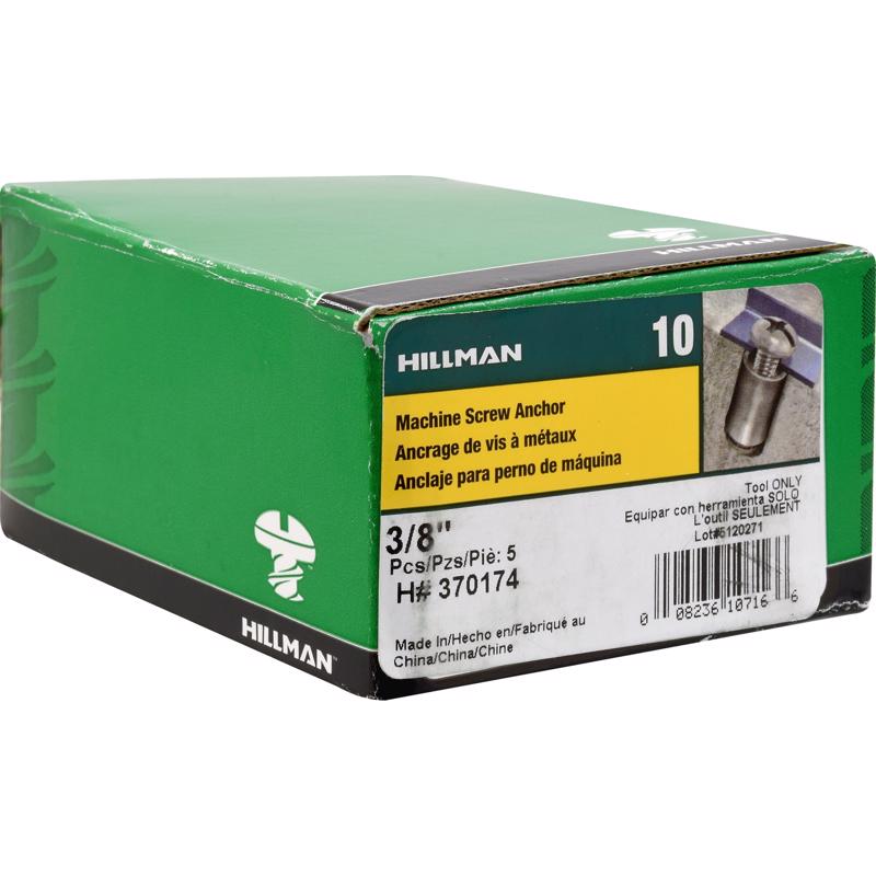 HILLMAN 3/8 in. D X 4.25 in. L Carbon Steel Round Head Setting Tool Machine Screw Anchor