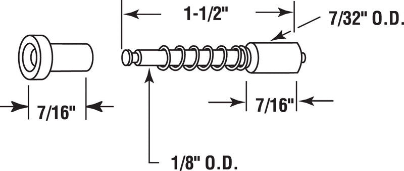 Prime-Line Black Aluminum Window Screen Plunger Latch 7/32 in. W X 1-1/2 in. L
