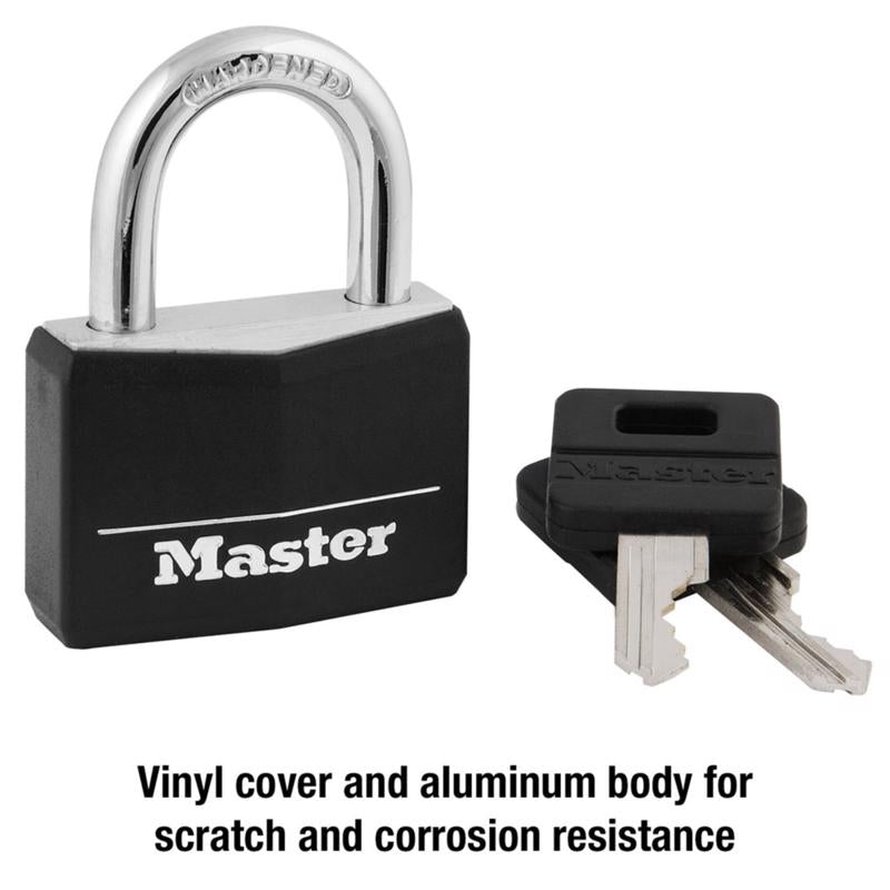 Master Lock 1-5/16 in. H X 1/2 in. W X 1-9/16 in. L Vinyl Covered Double Locking Covered Padlock