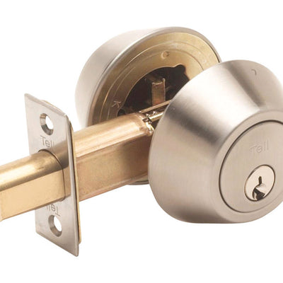 Tell Satin Nickel Steel Double Cylinder Deadbolt