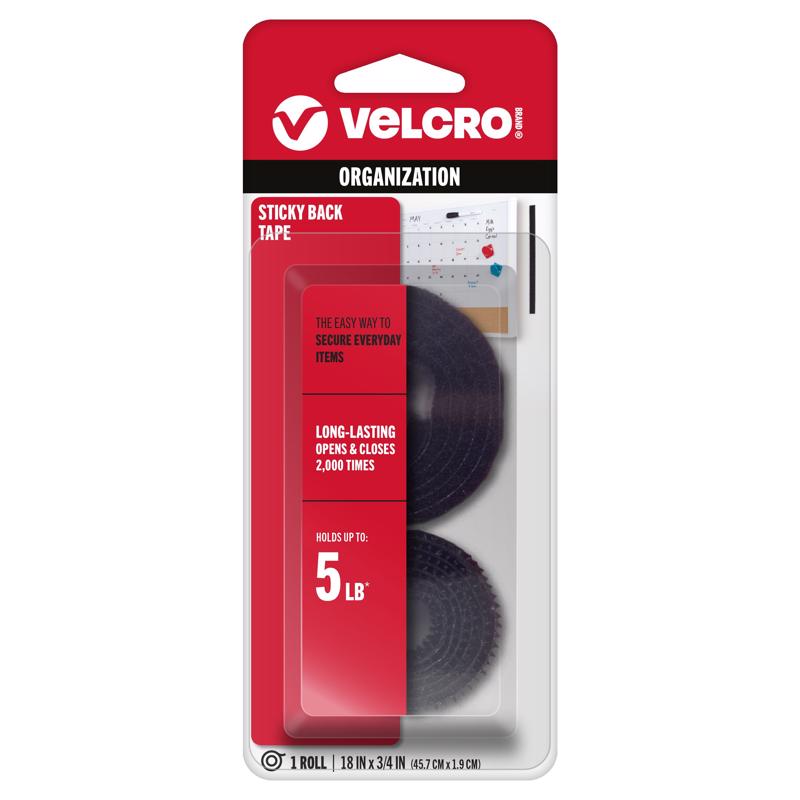 VELCRO Brand Sticky Back Small Nylon Hook and Loop Fastener 18 in. L