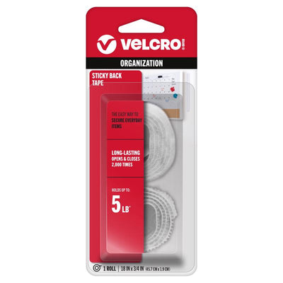 VELCRO Brand Sticky Back Small Nylon Hook and Loop Fastener 18 in. L