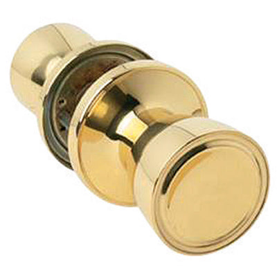 Home Plus Polished Brass Passage Lockset 1-3/4 in.