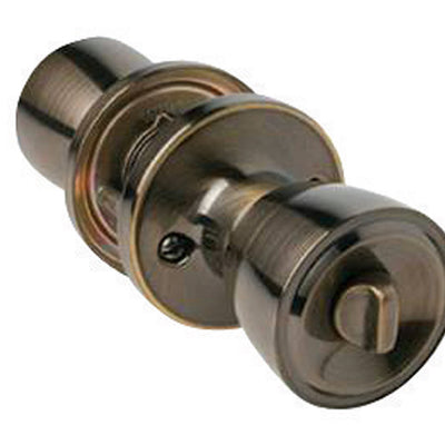 Home Plus Antique Brass Privacy Lockset 1-3/4 in.