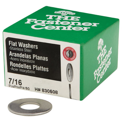 HILLMAN Stainless Steel 7/16 in. Flat Washer 50 pk