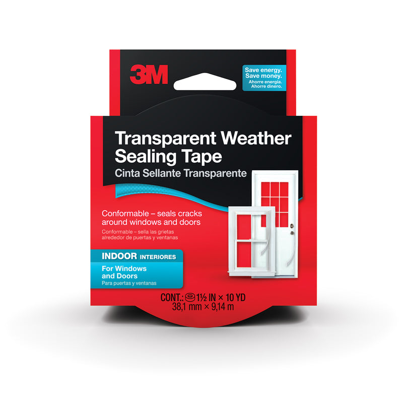 3M Clear Silicone Weather Sealing Tape For Windows 30 ft. L X 0.25 in.