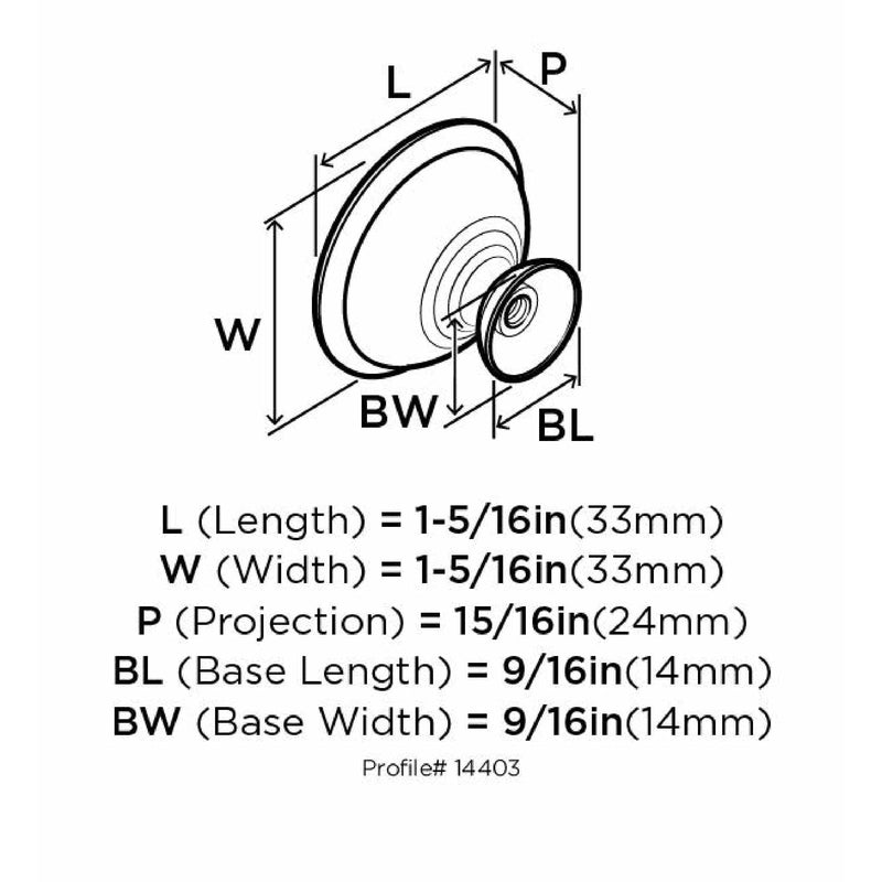 Amerock Allison Round Cabinet Knob 1-5/16 in. D 15/16 in. Brushed Chrome