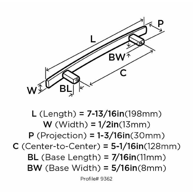Amerock Cyprus Contemporary Arch Cabinet Pull 5-1/16 in. Satin Nickel Silver