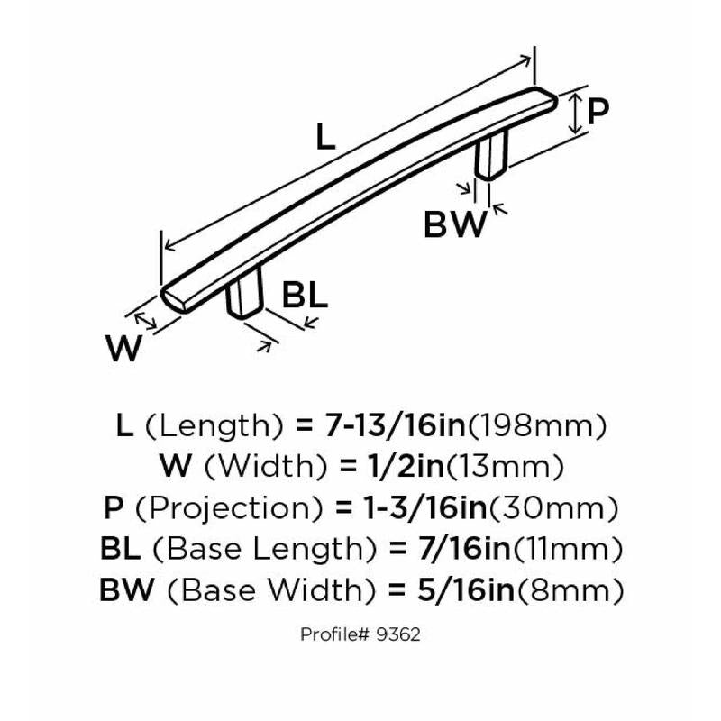 Amerock Cyprus Contemporary Arch Cabinet Pull 5-1/16 in. Satin Nickel Silver