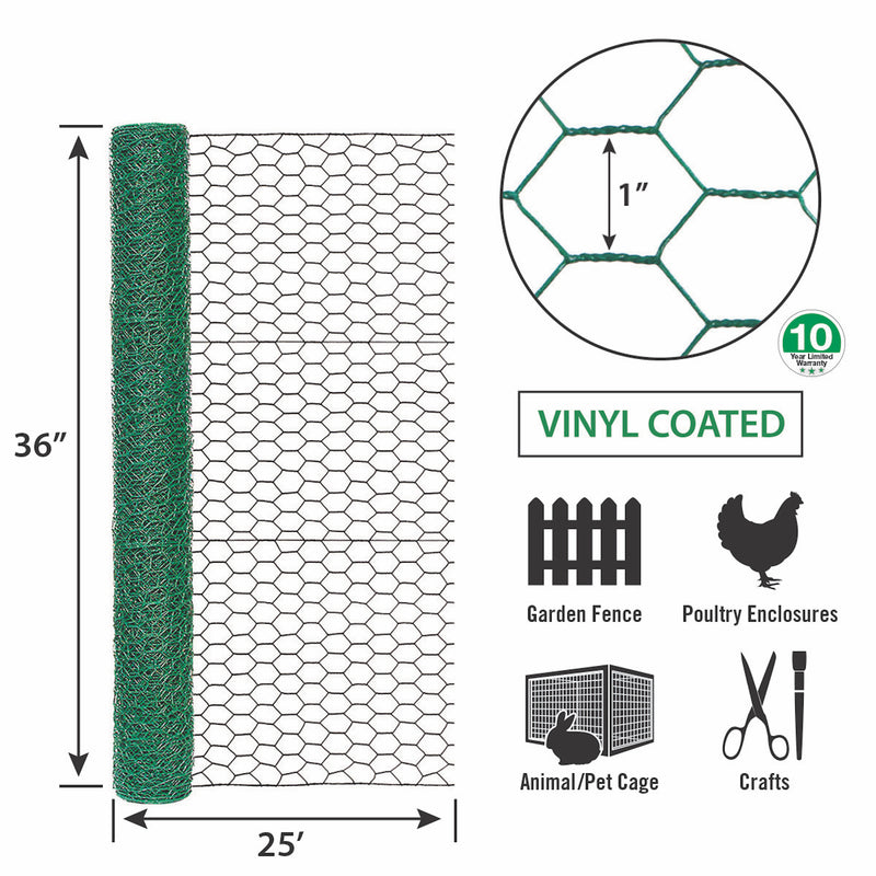 Garden Craft 36 in. H X 25 ft. L Steel Fencing 1 in. X 1 in. in.