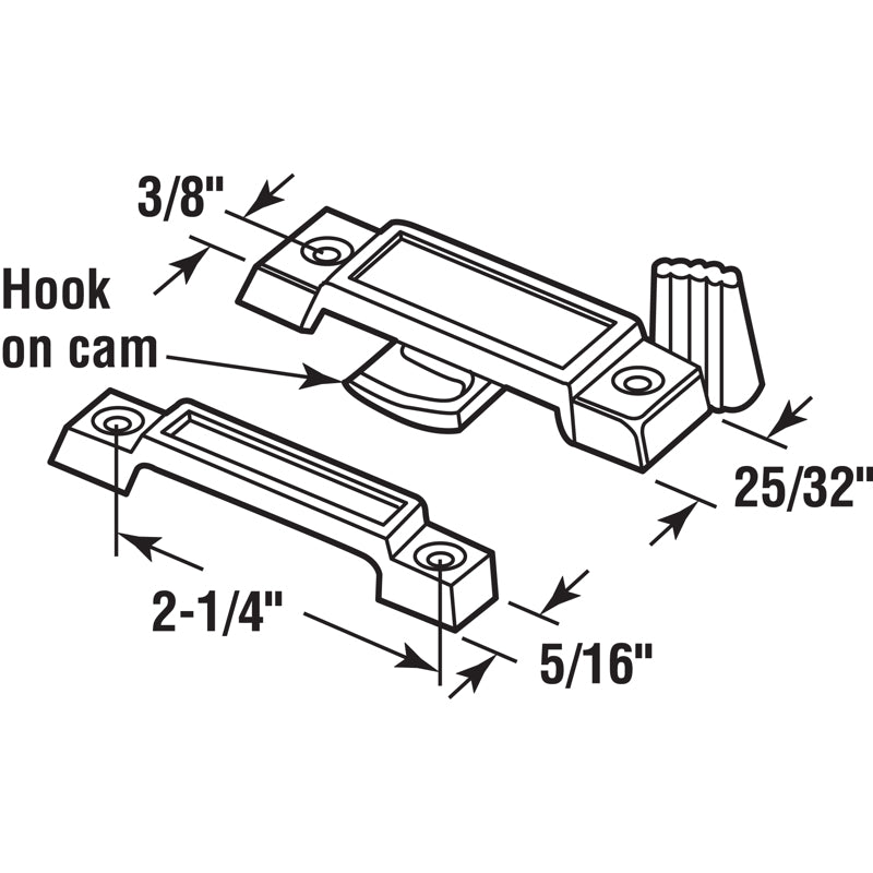 Prime-Line Black Die-Cast Zinc Sash Lock