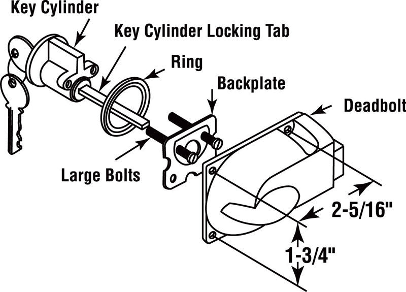 Prime-Line 1.5 in. W X 3.75  L Diecast Deadbolt Lock