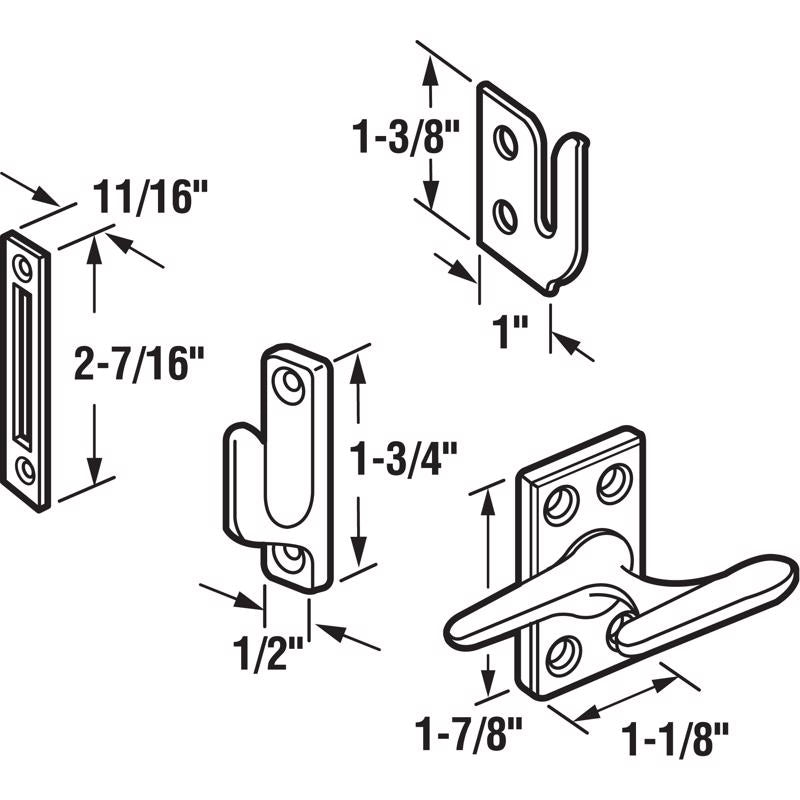 Prime-Line White Die-Cast Zinc Casement Lock