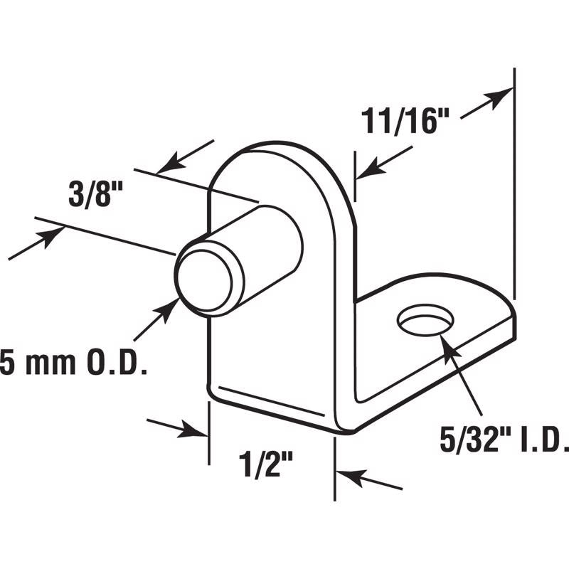 Richelieu Silver Metal Shelf Support Peg 5 mm Ga. 0.69 in. L 33 lb