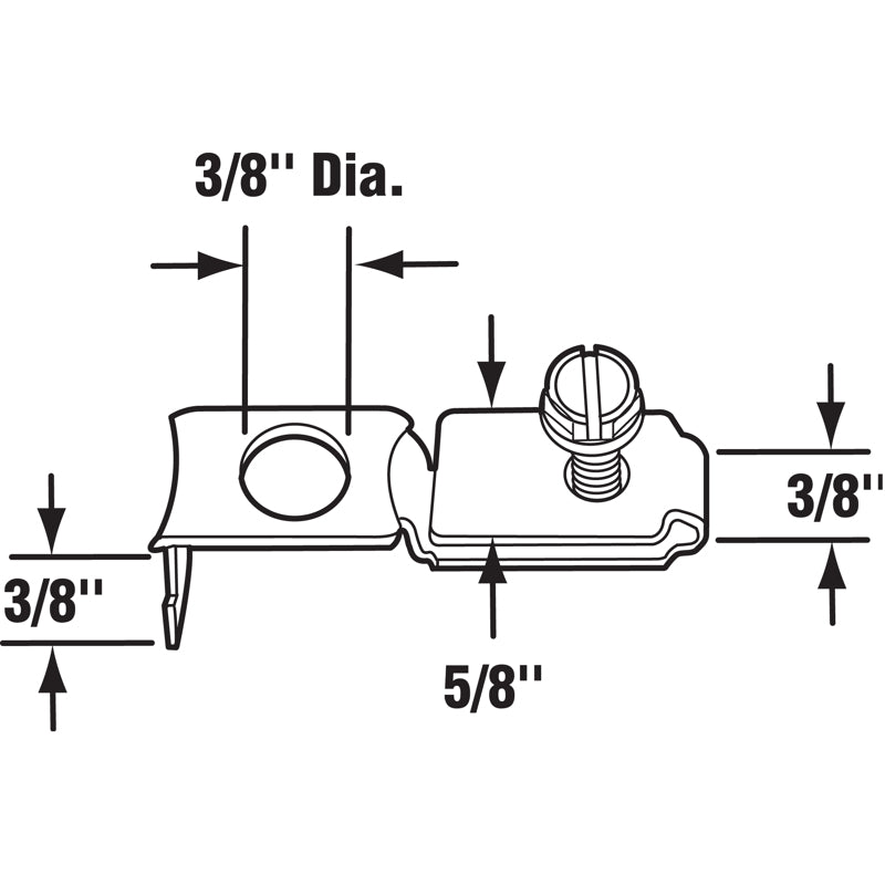 Prime-Line 0.38 in. D X 1.25 in. L Zinc-Plated Silver Steel Bracket