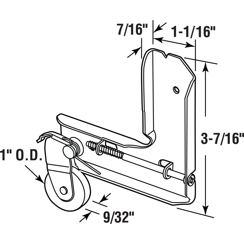 Prime-Line 1 in. D Mill Stamped Steel Screen Door Roller Assembly