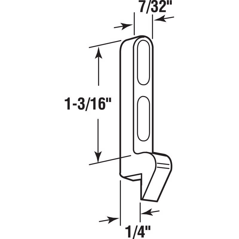 Prime-Line Zinc-Plated Silver Cast Metal Latch Strike