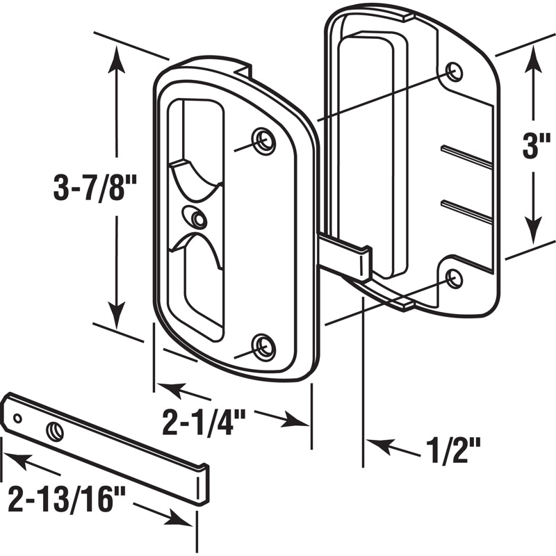 Prime-Line Zinc-Plated Black Plastic Sliding Door Latch