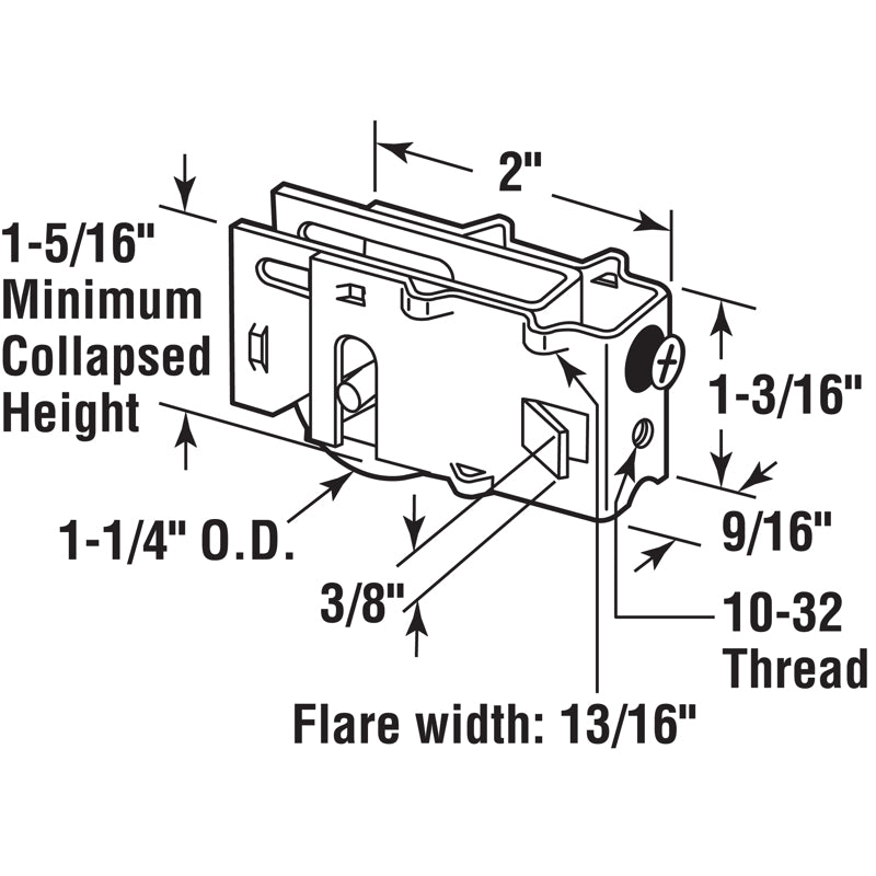 Prime-Line 1-1/4 in. D X 2 in. L Steel Roller Assembly
