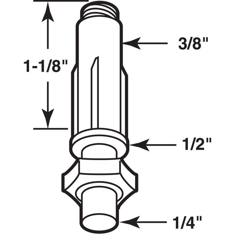 Prime-Line 3/8 in. D X 1-1/8 in. L Silver Nylon Pivot 2 pc