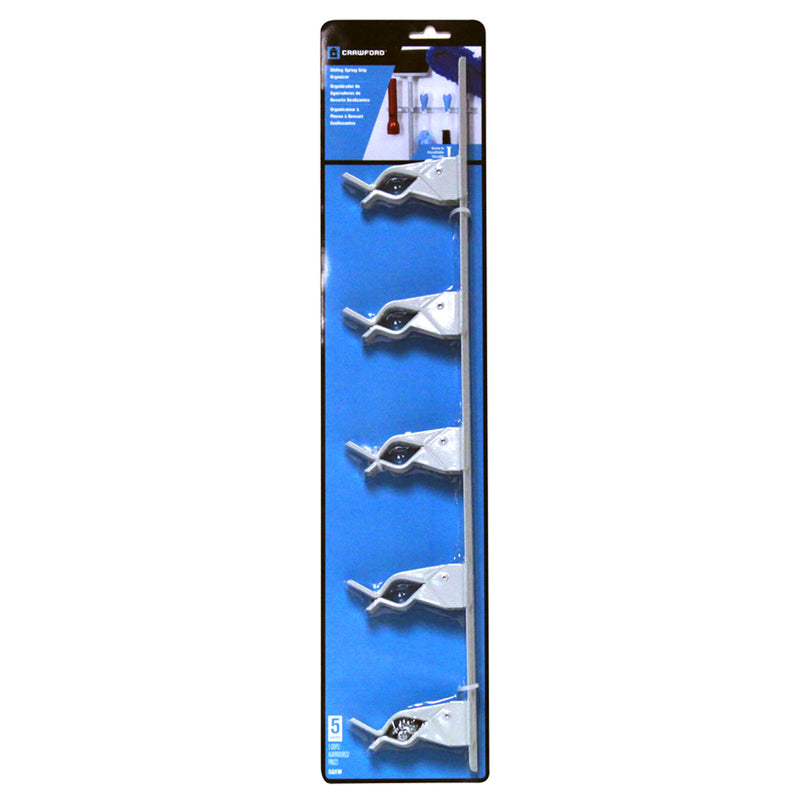 Crawford 17 in. L White Steel Sliding Spring Grip Organizer Hanger Holder 5 lb. cap.